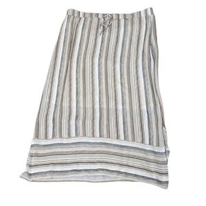 Apt. 9 Beige,‎ Black, White Stripe Pull On Skirt Rayon Blend, Lined Size L